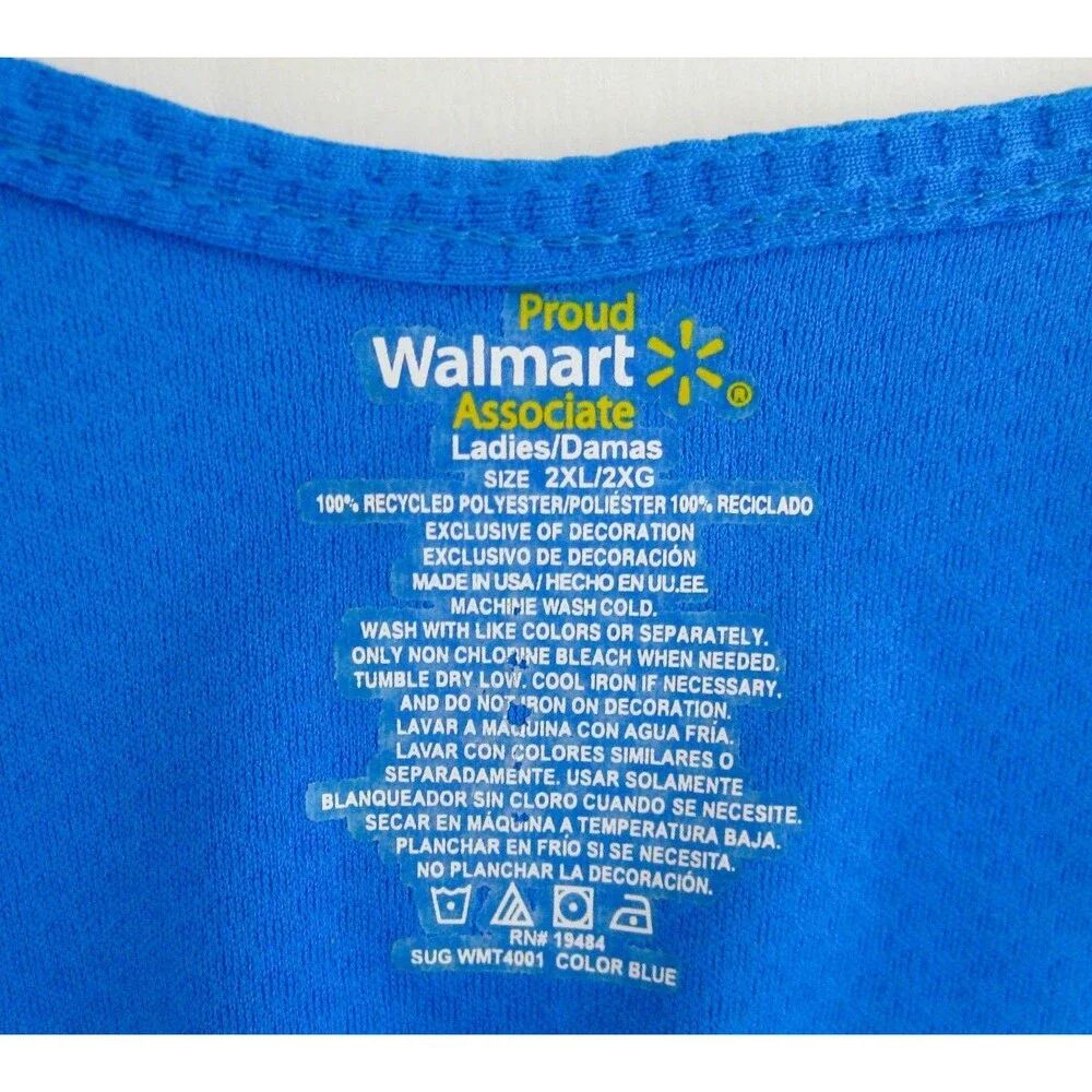 Walmart Employee Vest Womens Size 2XL Blue Sleeveless Work Store Uniform Top
